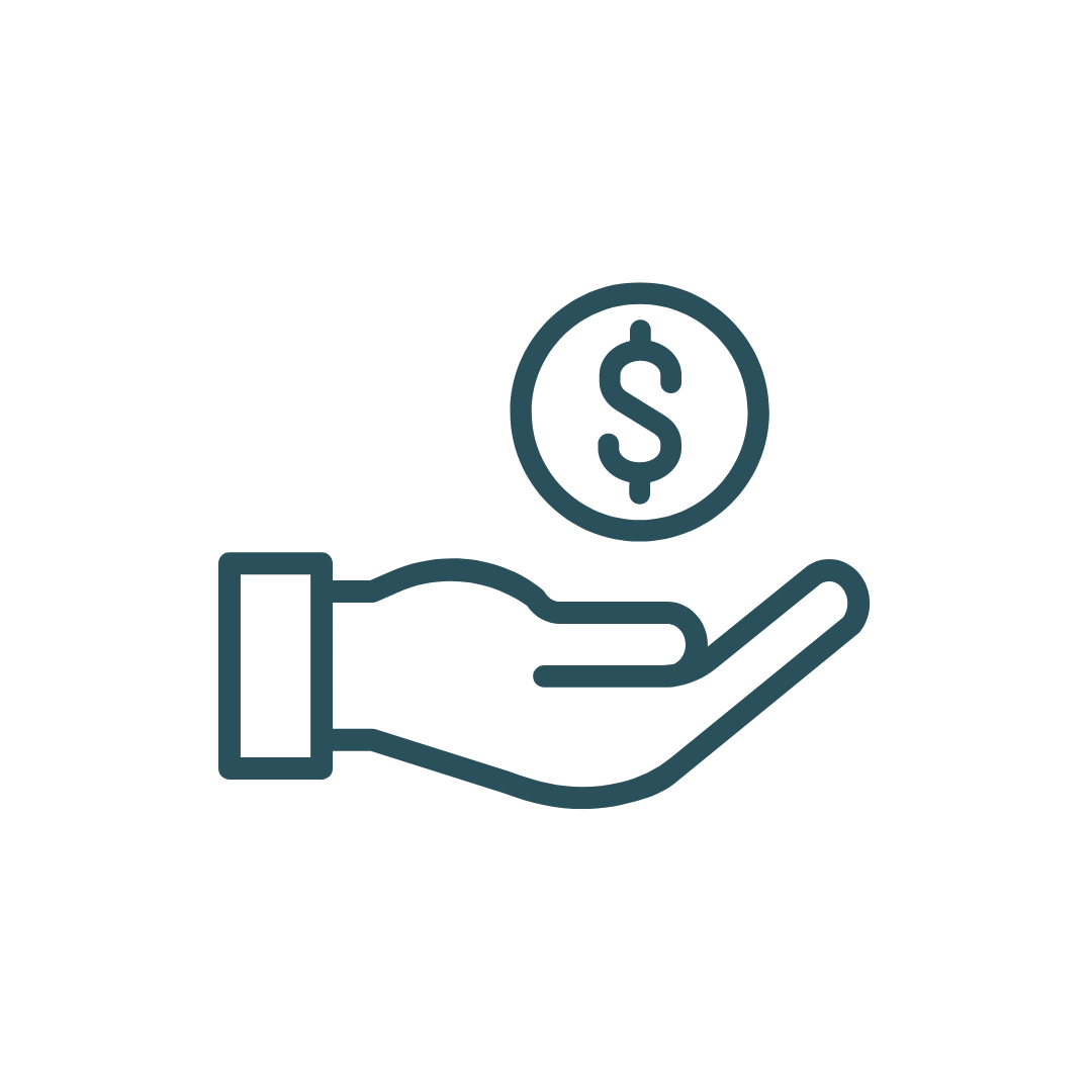 Hand with money icon