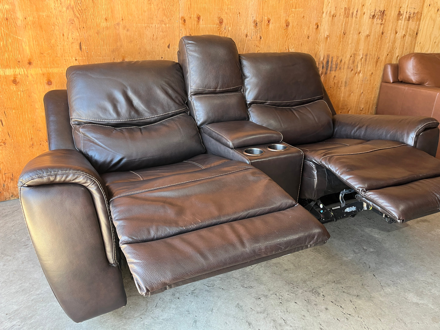 Leather Power Reclining Loveseat with Power Headrests