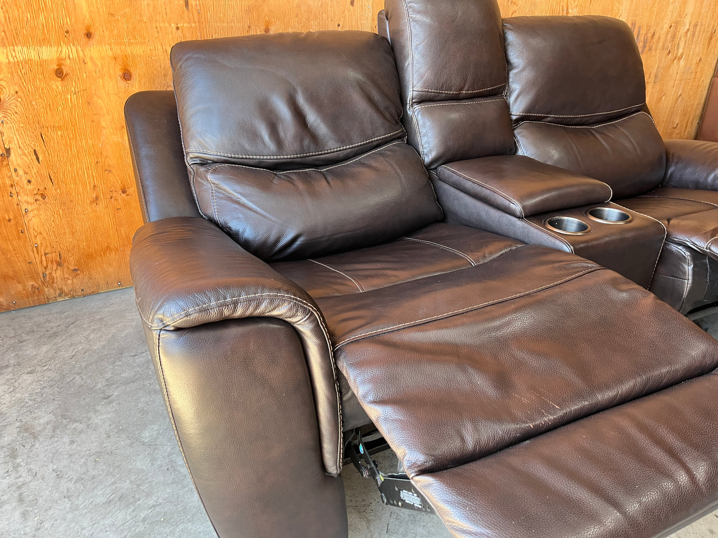 Leather Power Reclining Loveseat with Power Headrests