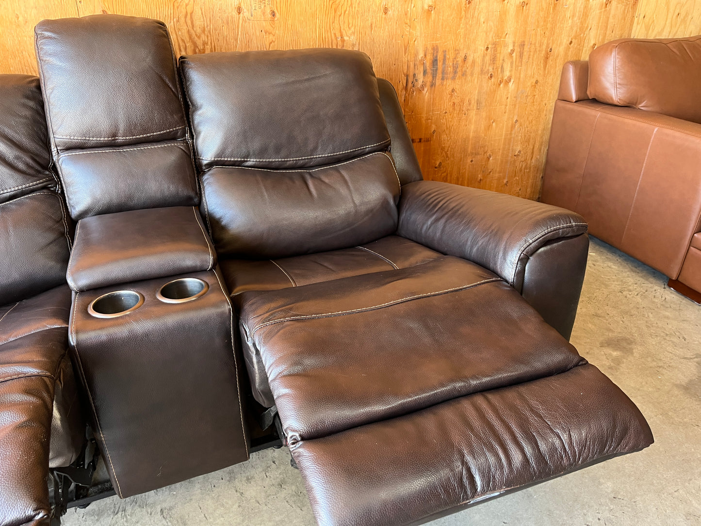 Leather Power Reclining Loveseat with Power Headrests