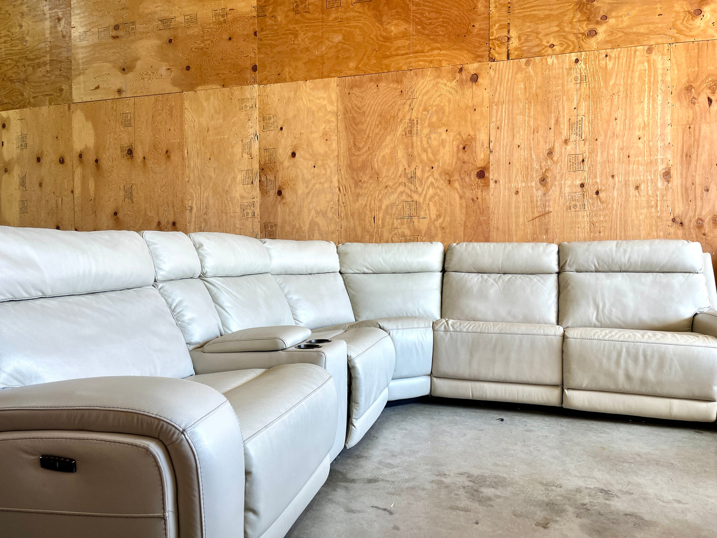 Leather Power Reclining Sectional with Power Headrests