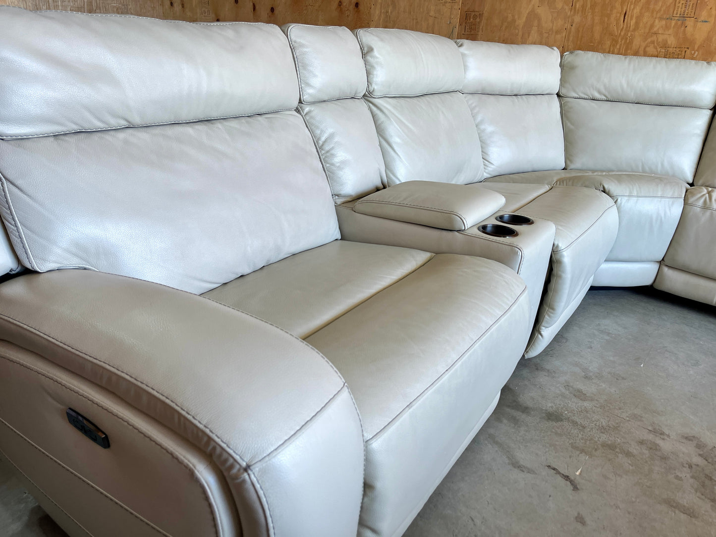 Leather Power Reclining Sectional with Power Headrests