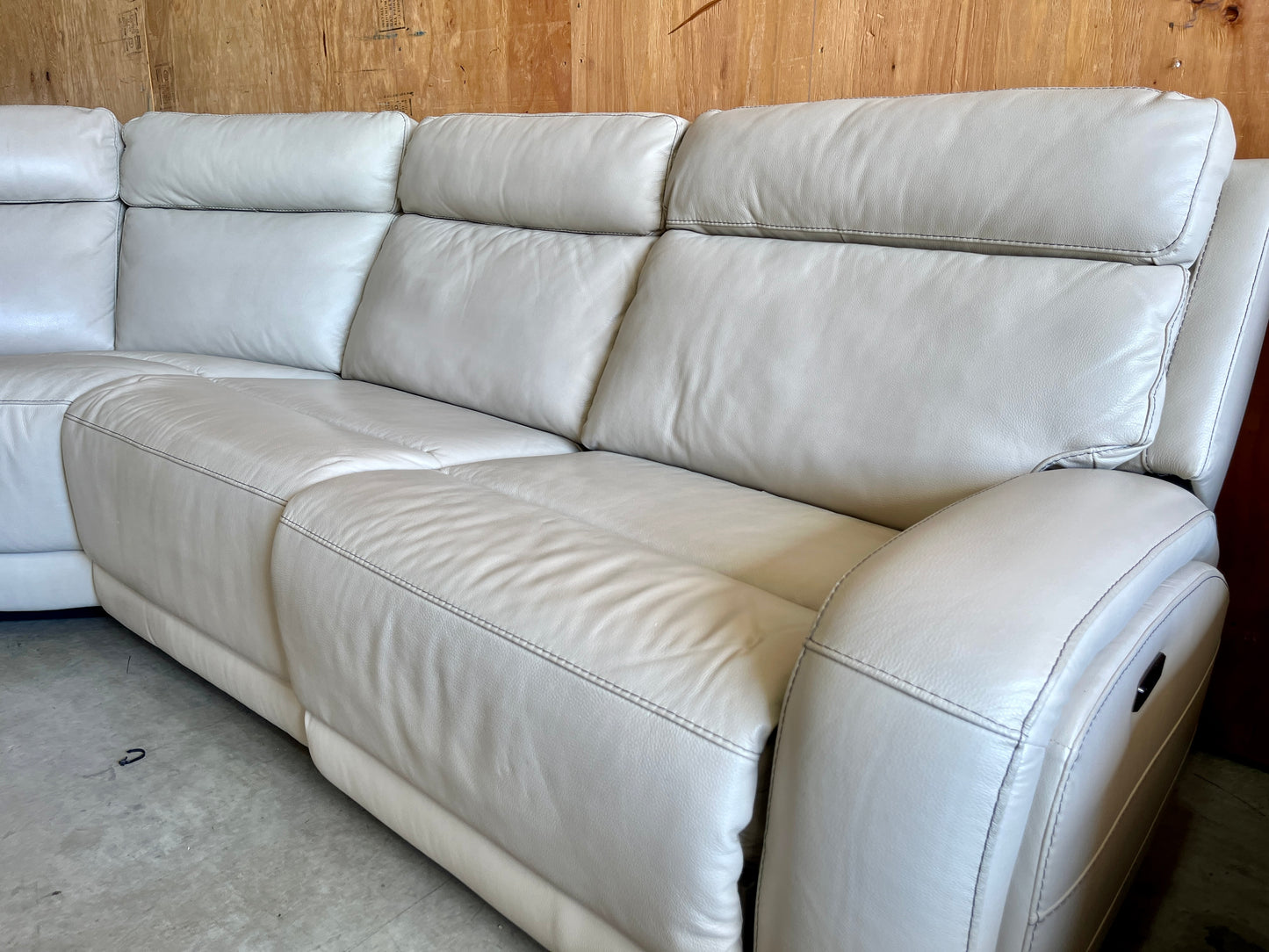 Leather Power Reclining Sectional with Power Headrests