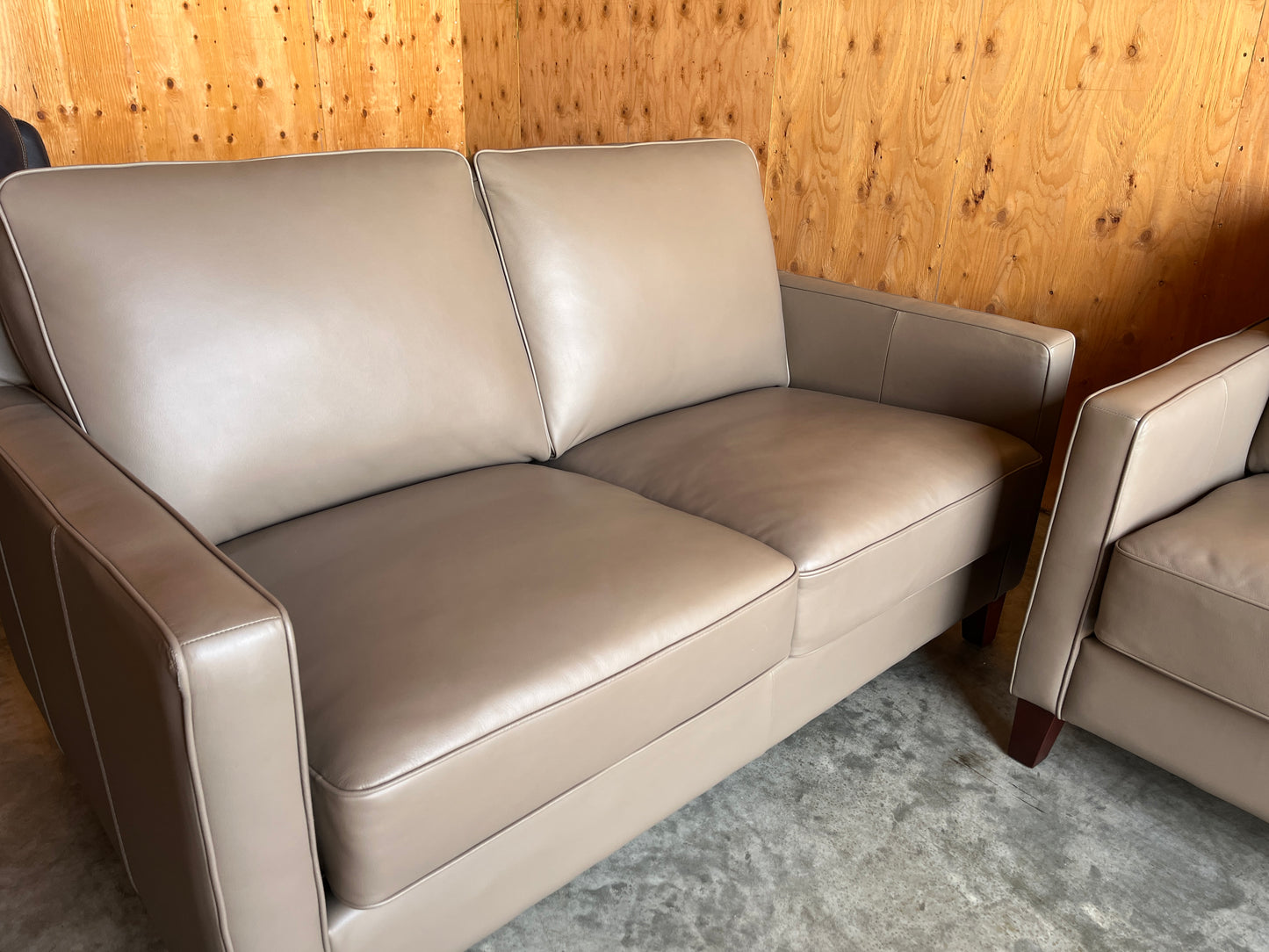 Real Leather Couch and Loveseat Set