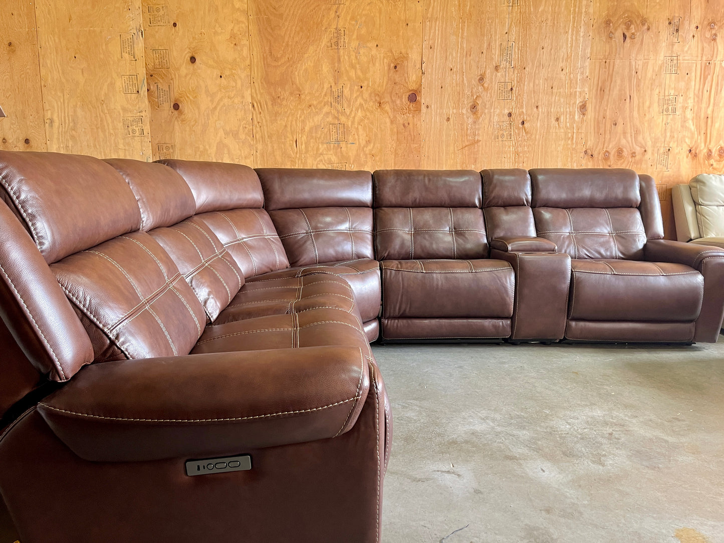 Leather Power Reclining Modular Sectional Couch - NEW!!