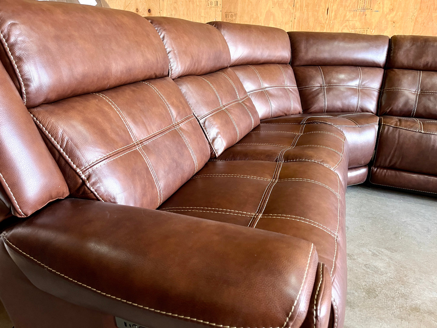 Leather Power Reclining Modular Sectional Couch - NEW!!