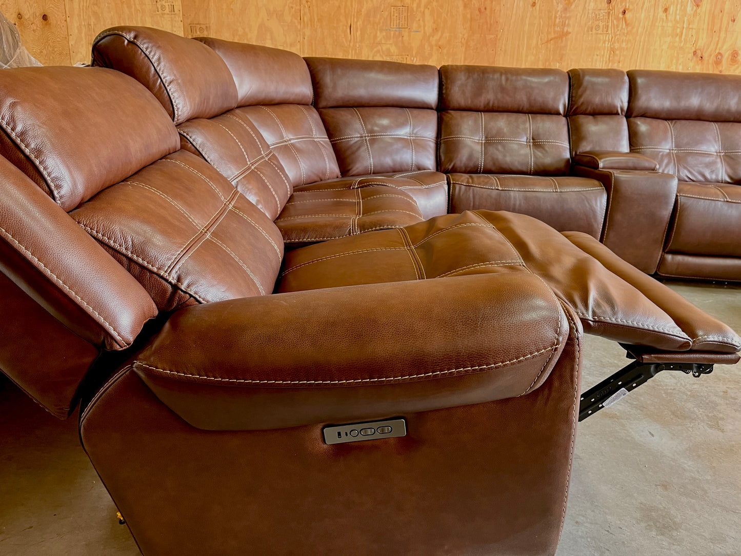 Leather Power Reclining Modular Sectional Couch - NEW!!