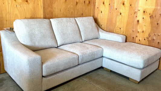 Grey Fabric Sectional with Reversible Chaise - NEW!