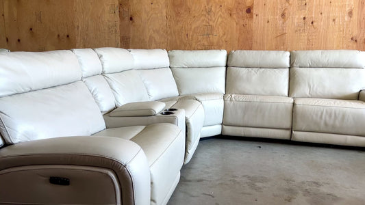 Leather Power Reclining Sectional with Power Headrests